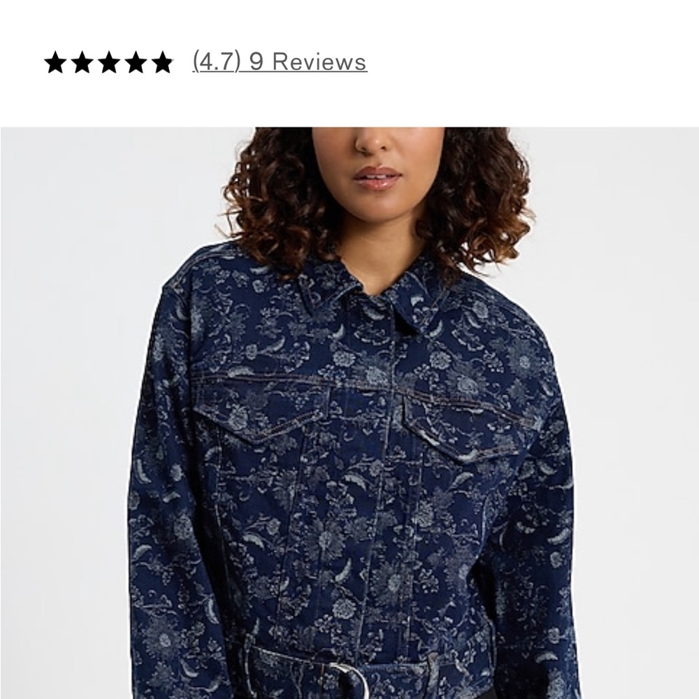 Women’s Navy Floral Denim Jacket and pants